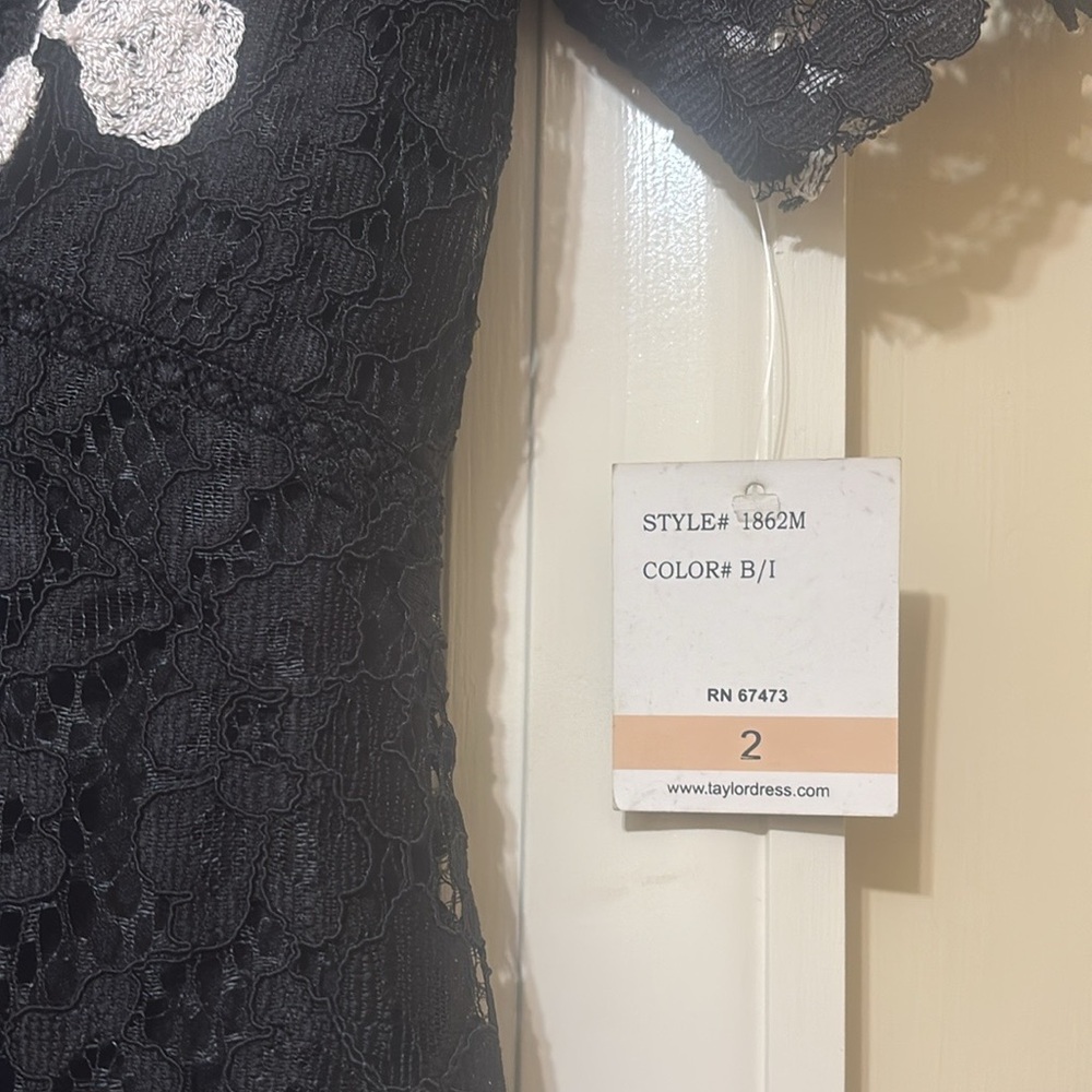 NWT Taylor Dresses Short Sleeve Embroidered Lace Dress size 2 - Picture 4 of 9